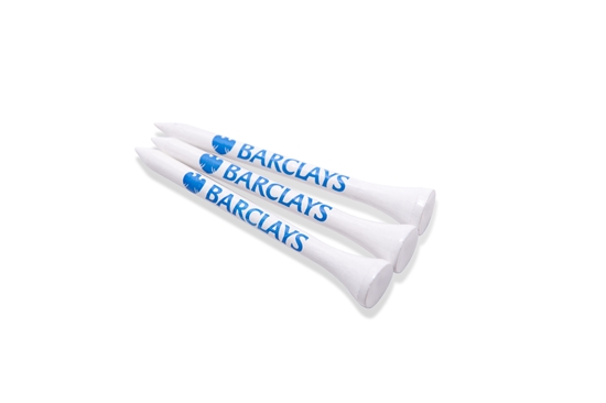 Picture of 70MM WHITE BAMBOO GOLF TEES PRINTED 1 COLOUR ON THE SHANK