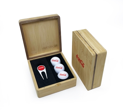 Picture of MINI HINGED MAGNETIC BAMBOO REVO GOLF PRESENTATION BOX